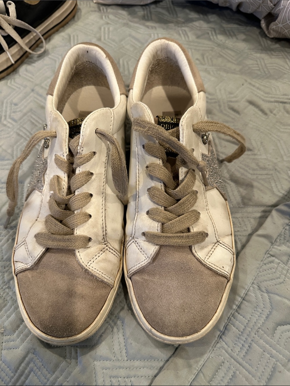 Vintage Havana White and Taupe Low-Top Sneakers 7.5